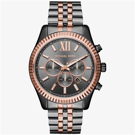 michael kors watch men's lexington|oversized lexington two tone watch.